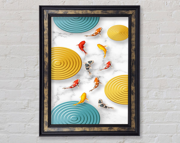 Koi Circles Framed Print