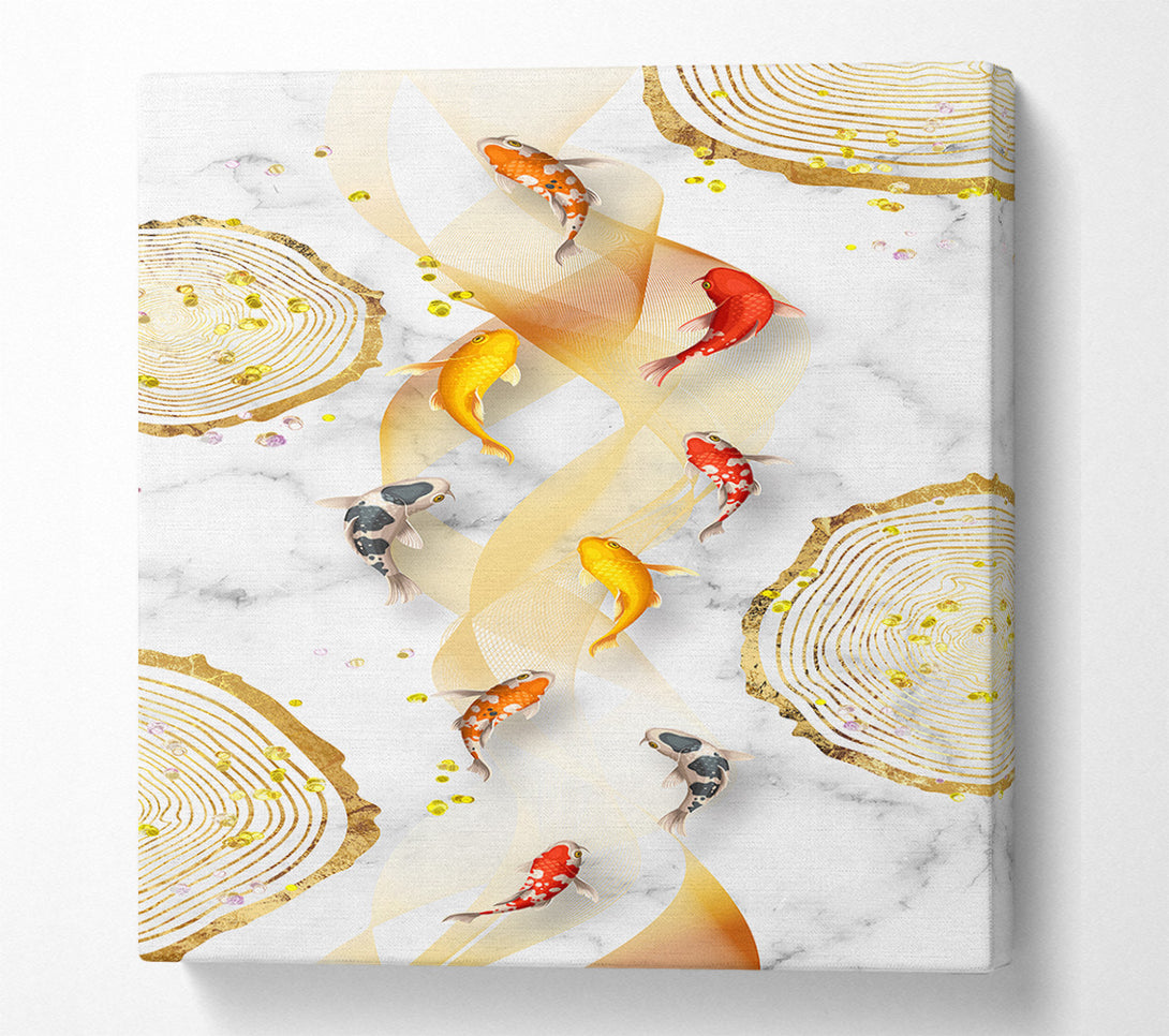  A Canvas Print of Koi Fish Abstract Swimming Canvas Art