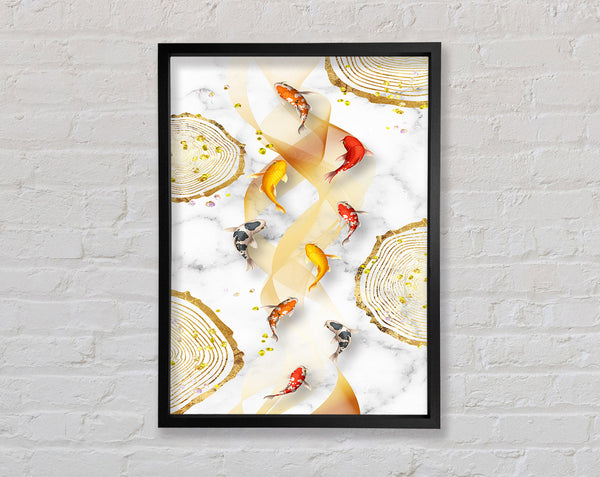 Koi Fish Abstract Swimming