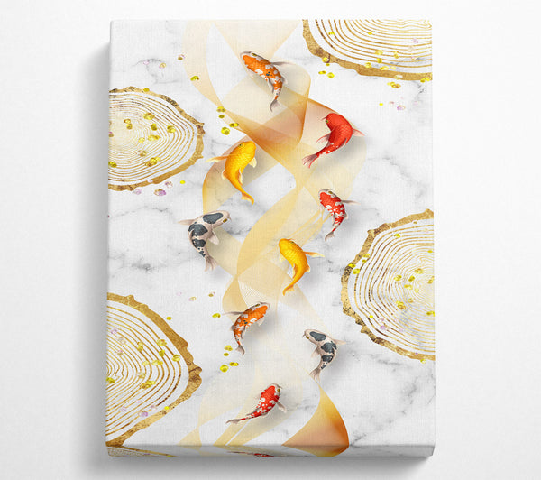  A Canvas Print of Koi Fish Abstract Swimming Canvas Art