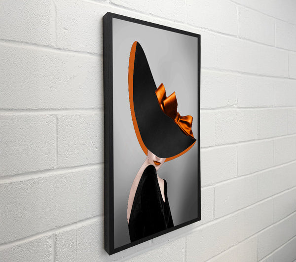 Lady In Black Wearing A Hat