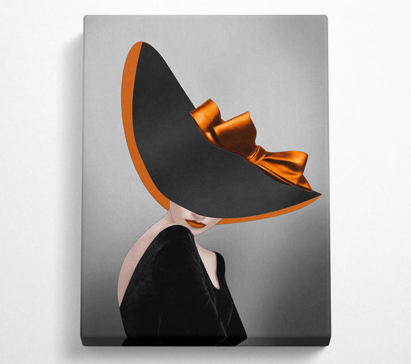  A Canvas Print of Lady In Black Wearing A Hat Canvas Wall Art