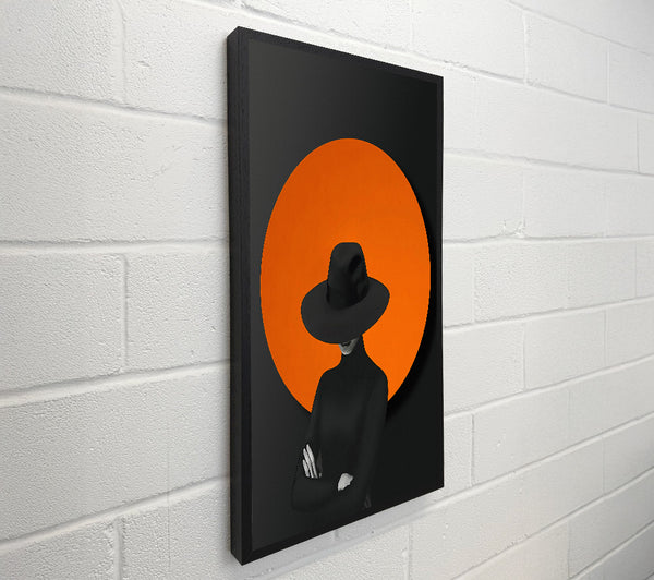 Lady In Black With Orange Circle