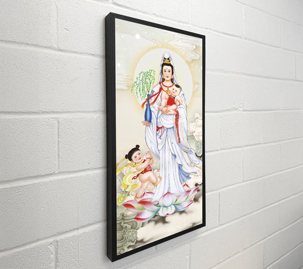 Lady In Gown With Two Kids