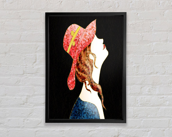 Lady With A Red Hat Framed Print