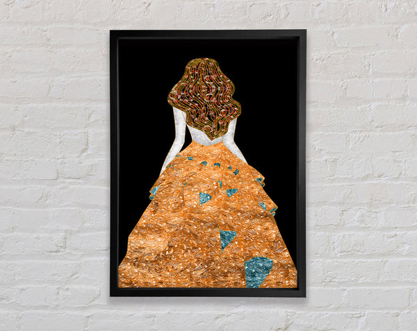 Lady With Orange Dress Framed Print