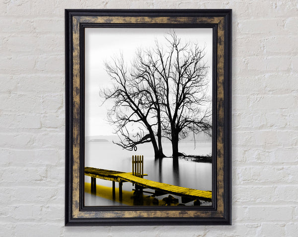 Lake Boardwalk Tree Framed Print