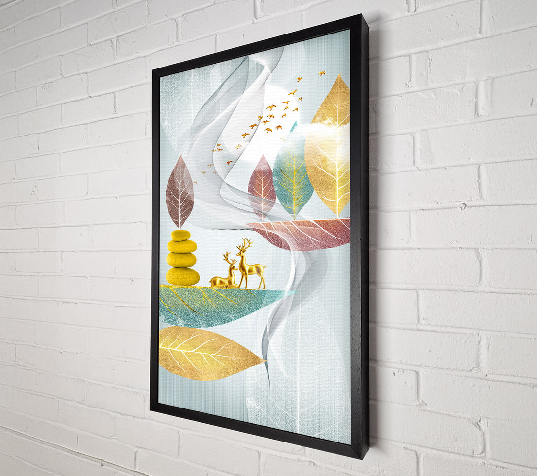  A Canvas Print of Leaf Deer Canvas Wall Art