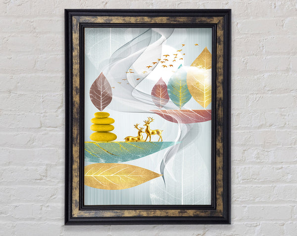 Leaf Deer Framed Print