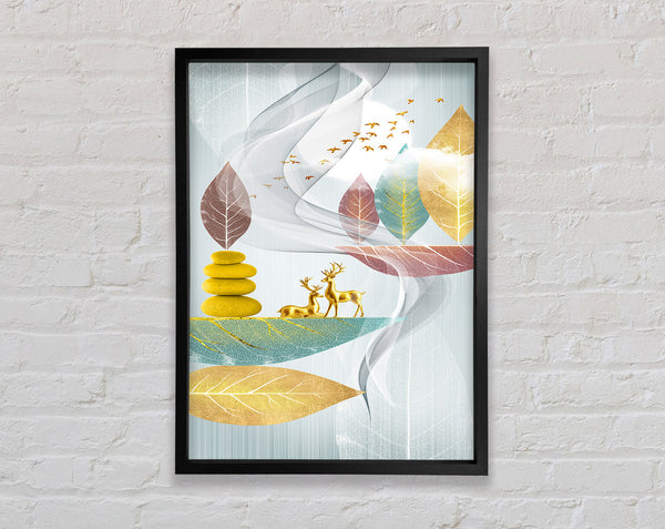 Leaf Deer Framed Print