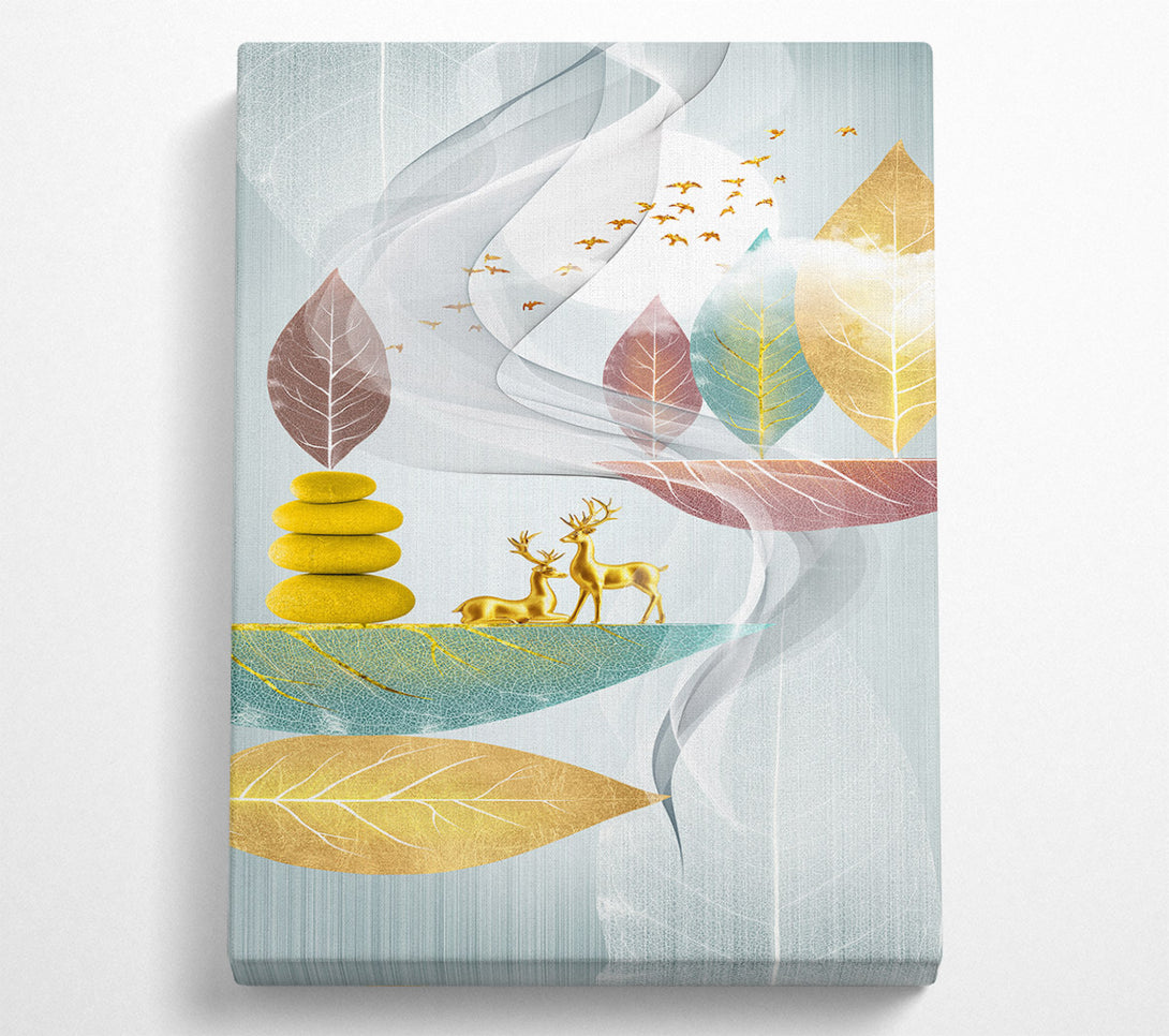  A Canvas Print of Leaf Deer Canvas Wall Art