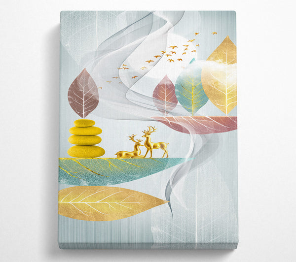  A Canvas Print of Leaf Deer Canvas Wall Art