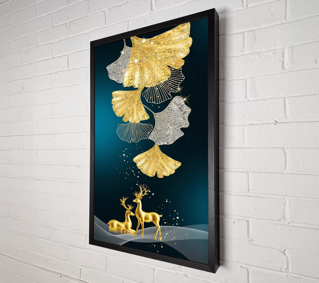  A Canvas Print of Leaf Reindeer Canvas Wall Art