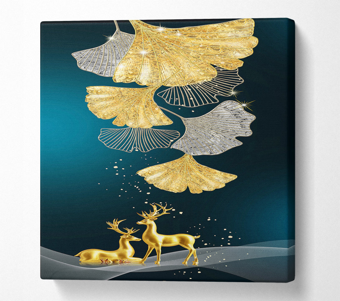  A Canvas Print of Leaf Reindeer Canvas Wall Art