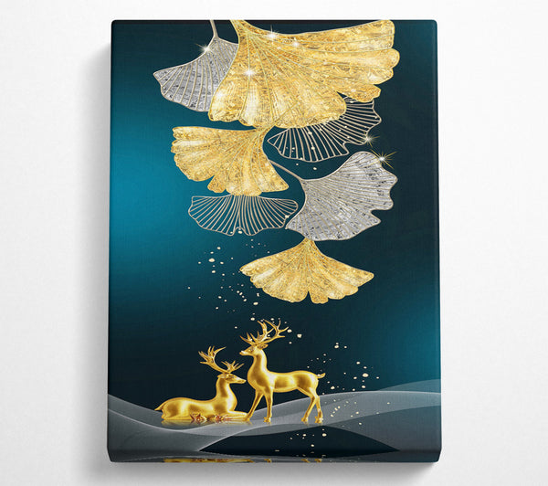  A Canvas Print of Leaf Reindeer Canvas Wall Art
