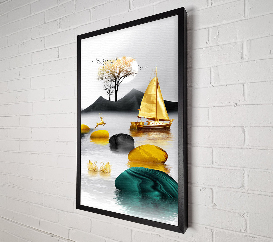  A Canvas Print of Leaping Deer (1) Canvas Wall Art