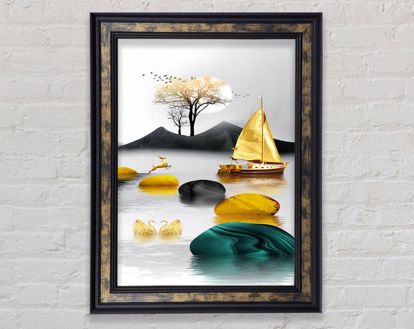 Leaping Deer (1) Framed Print