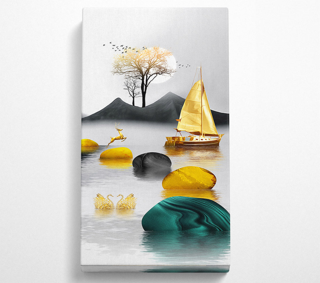  A Canvas Print of Leaping Deer (1) Canvas Wall Art
