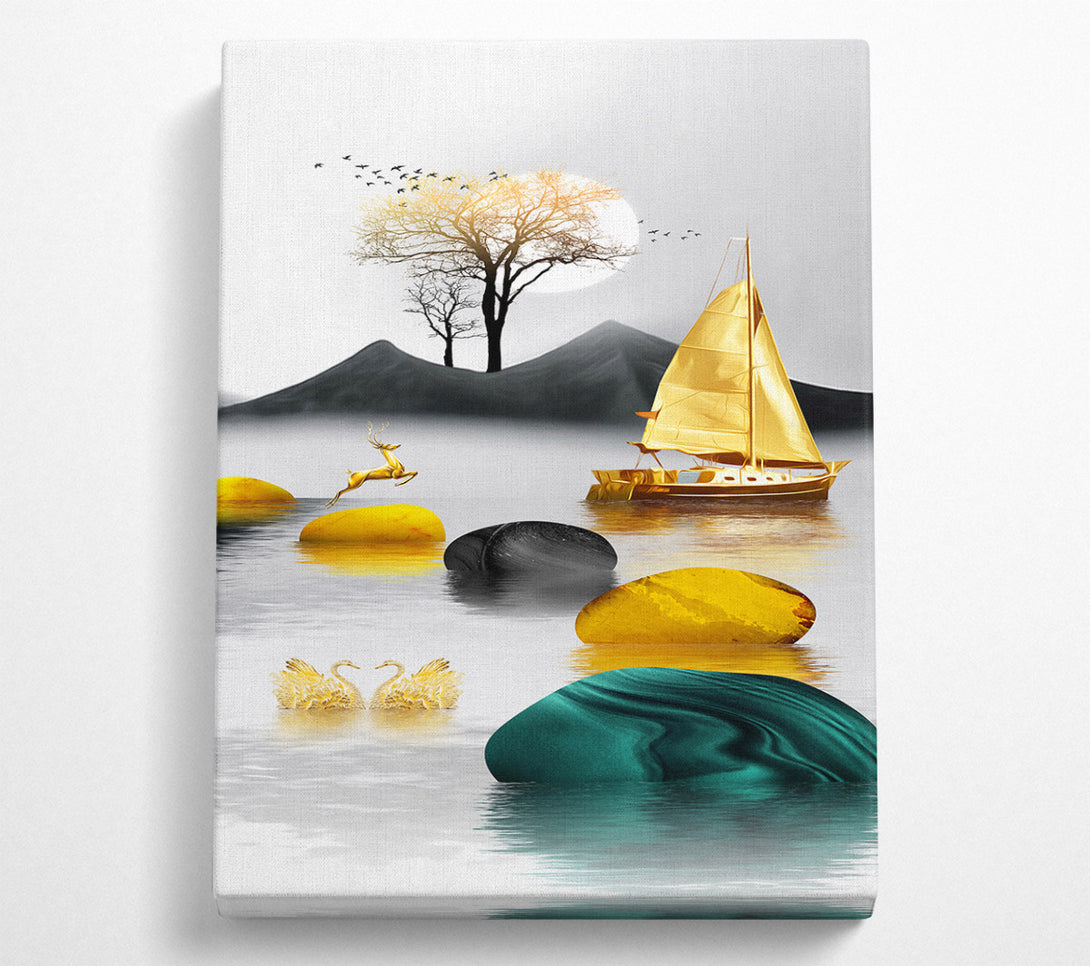  A Canvas Print of Leaping Deer (1) Canvas Wall Art