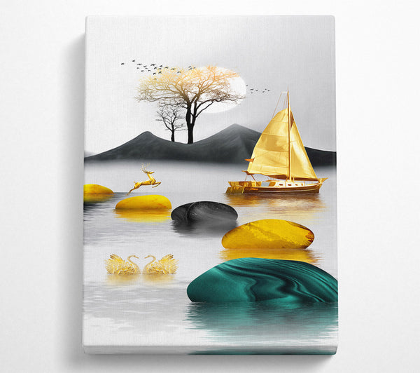  A Canvas Print of Leaping Deer (1) Canvas Wall Art