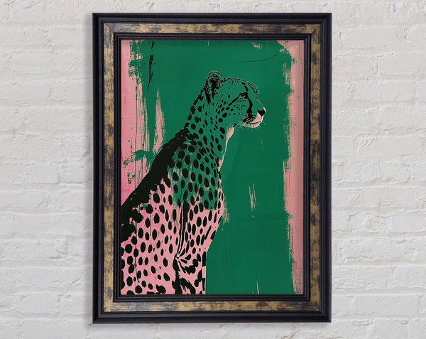 Leopard Brush Stroke Framed Print