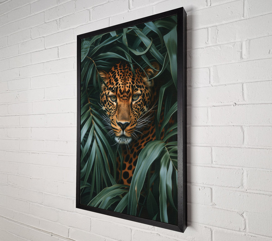  A Canvas Print of Leopard In The Leaves Canvas Art