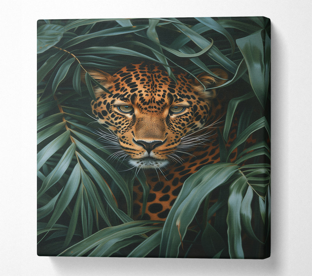  A Canvas Print of Leopard In The Leaves Canvas Art