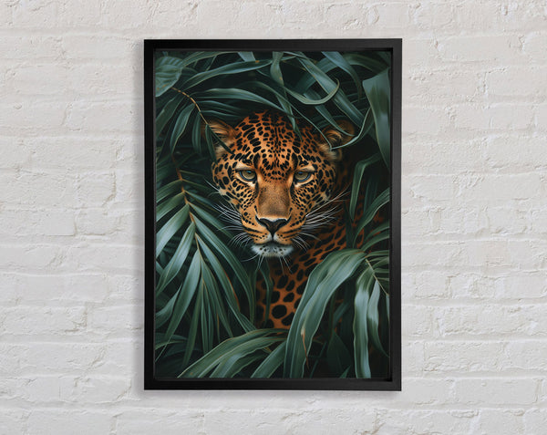 Leopard In The Leaves Framed Print