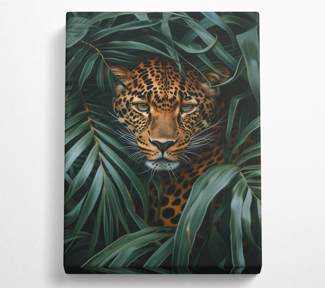  A Canvas Print of Leopard In The Leaves Canvas Art