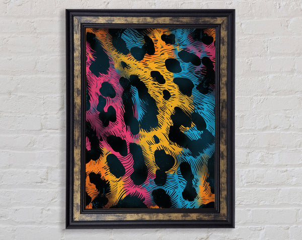 Leopard Print Rainbow Framed Print