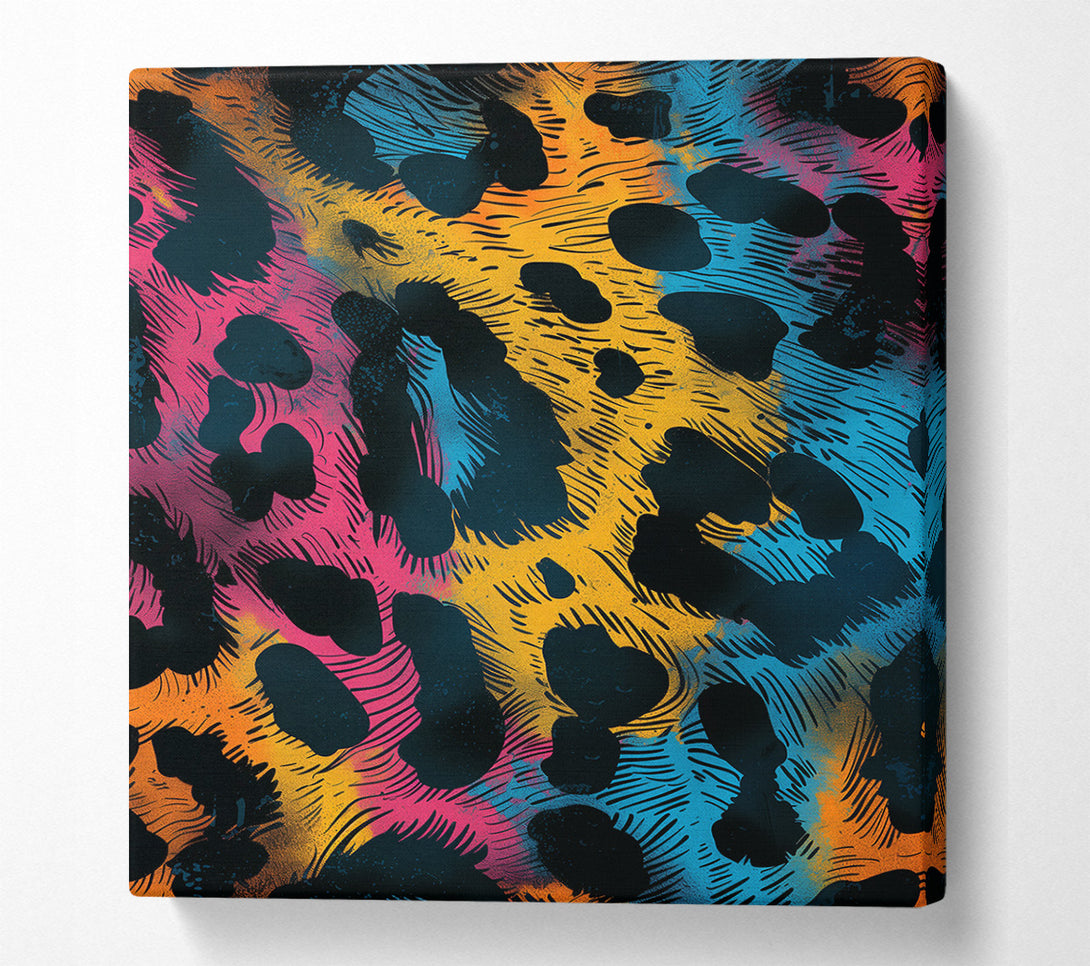  A Canvas Print of Leopard Print Rainbow Canvas Print