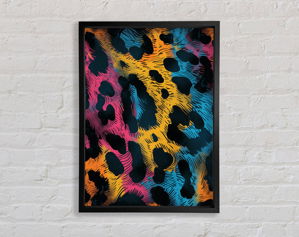 Leopard Print Rainbow Framed Print