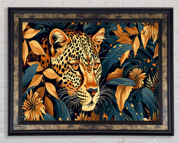 Leopard Spying Framed Print