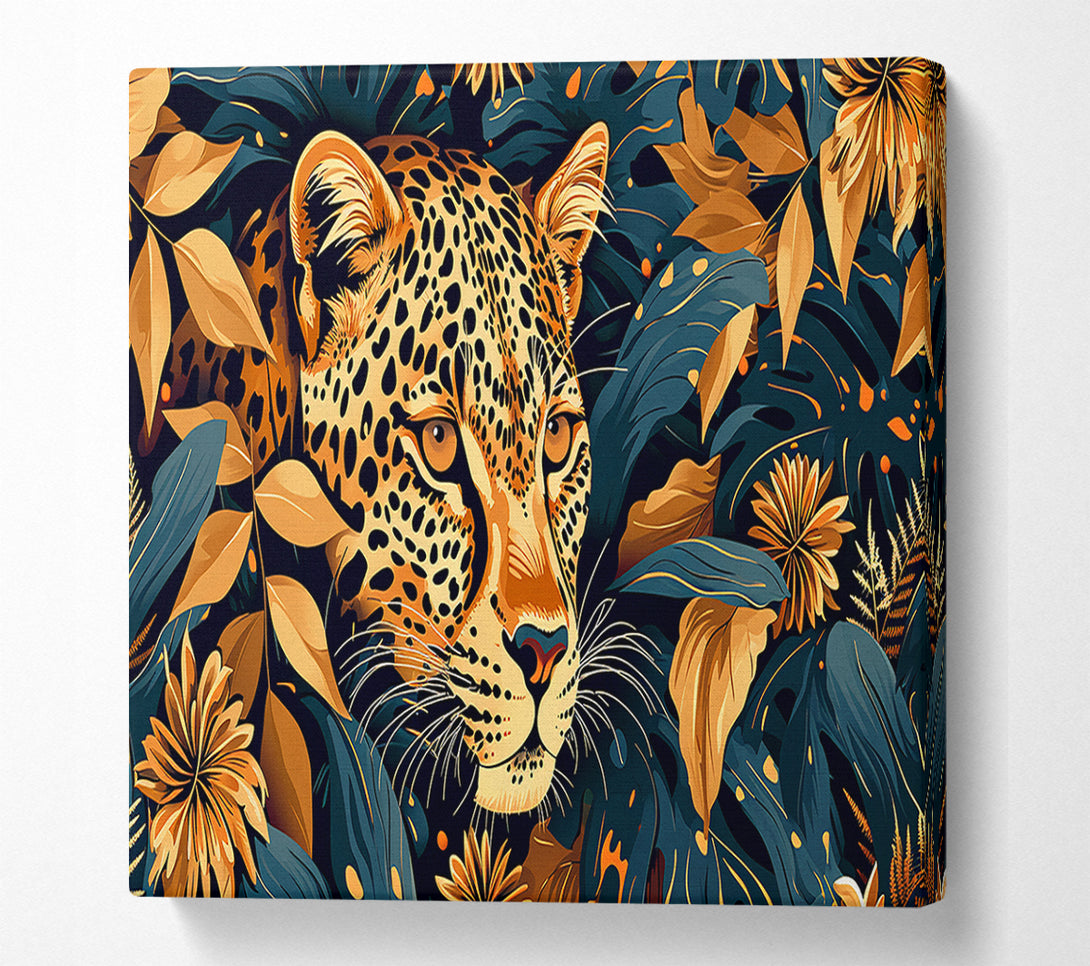  A Canvas Print of Leopard Spying Canvas Art