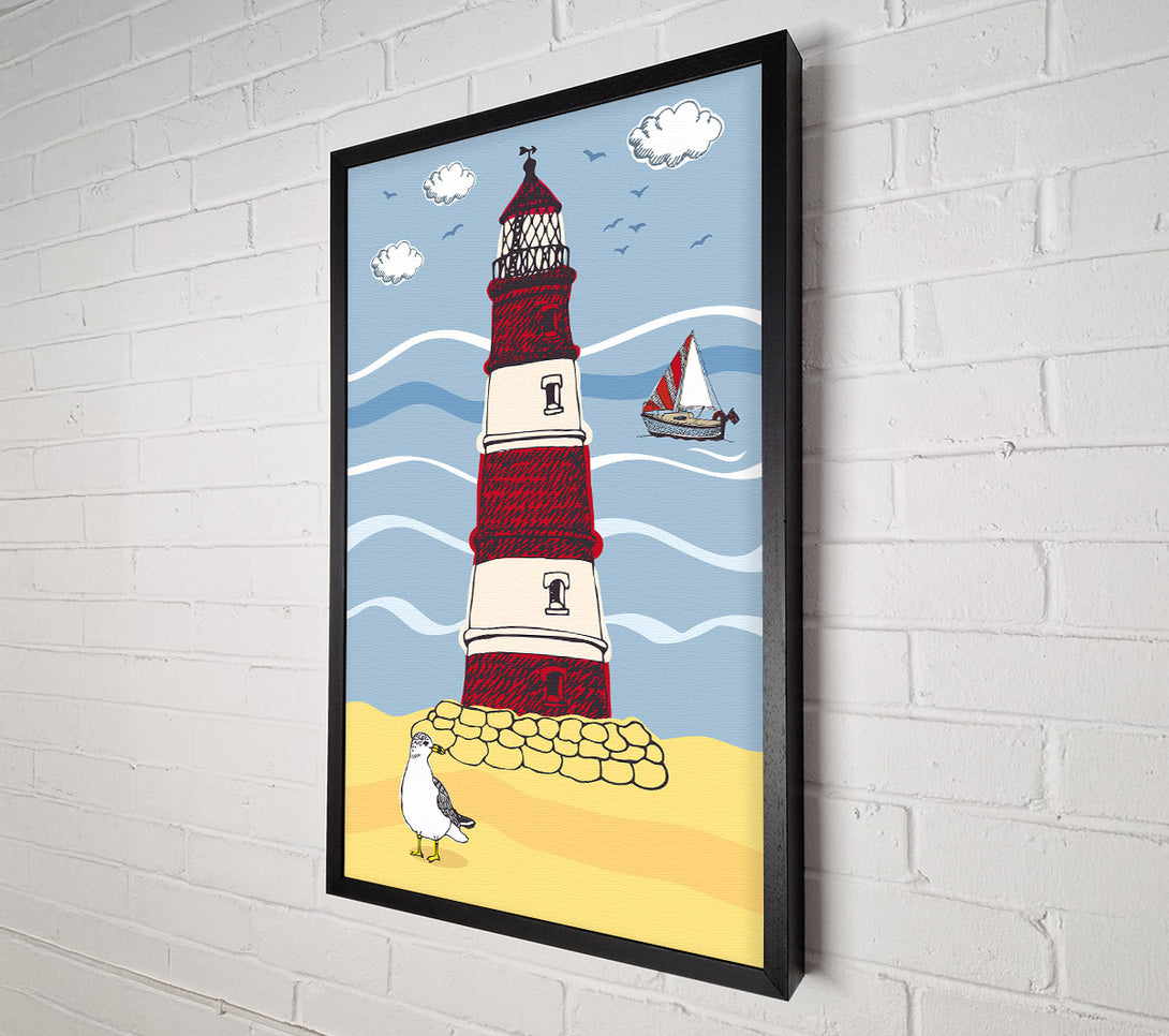  A Canvas Print of Light House Bird Watch Canvas Art
