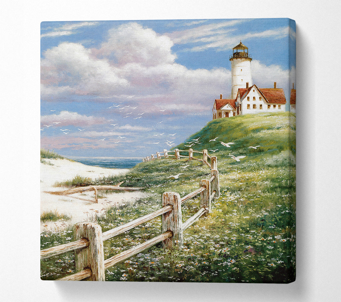  A Canvas Print of Lighthouse By The Sea Canvas Print