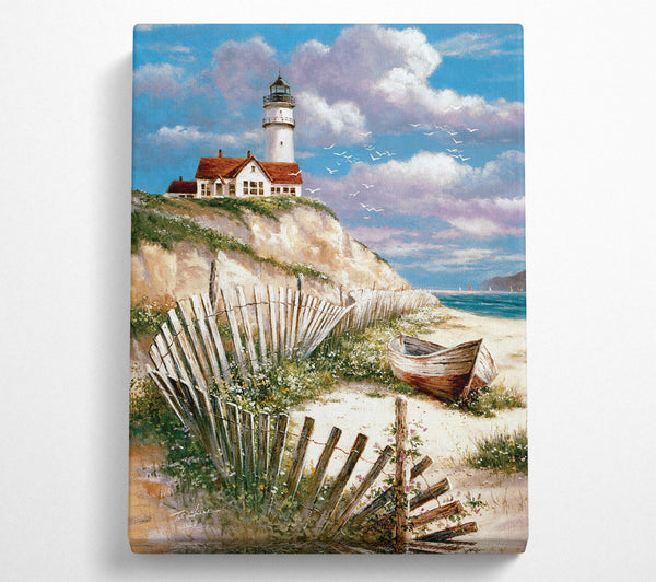  A Canvas Print of Lighthouse On Cliff Canvas Art