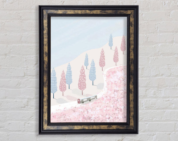 Lilac Forest Bus Framed Print