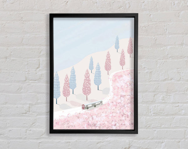 Lilac Forest Bus Framed Print