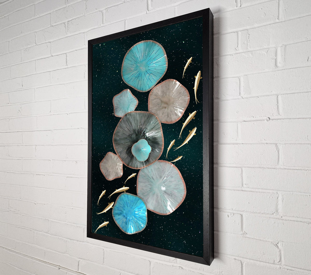  A Canvas Print of Lily Pads With Golden Fish Canvas Art