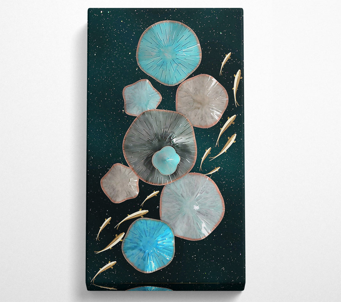  A Canvas Print of Lily Pads With Golden Fish Canvas Art
