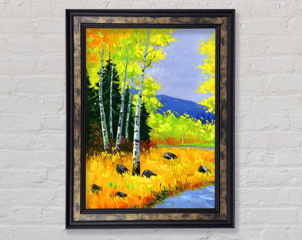 Lime Green Trees Framed Print