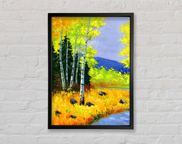 Lime Green Trees Framed Print