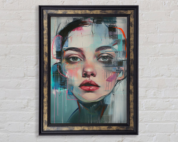 Line Inks Graffiti Girl Framed Print