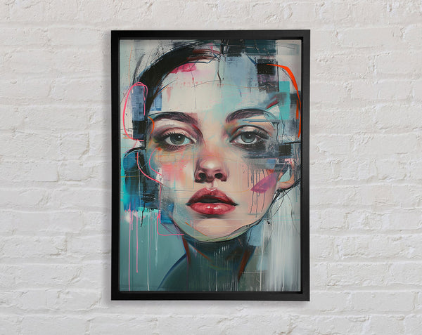 Line Inks Graffiti Girl Framed Print