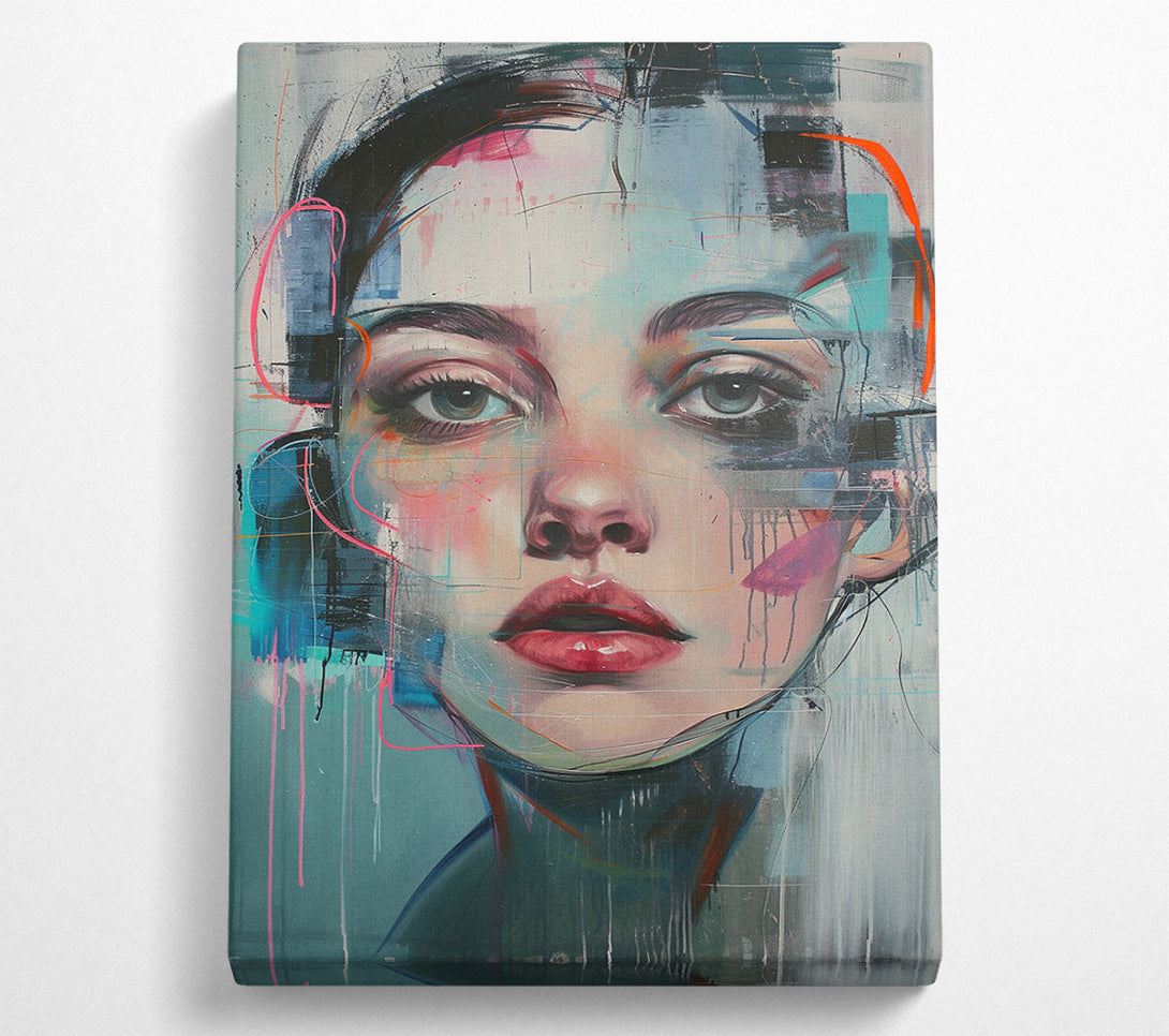  A Canvas Print of Line Inks Graffiti Girl Canvas Print