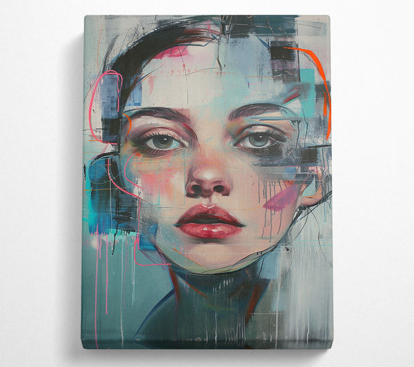  A Canvas Print of Line Inks Graffiti Girl Canvas Print