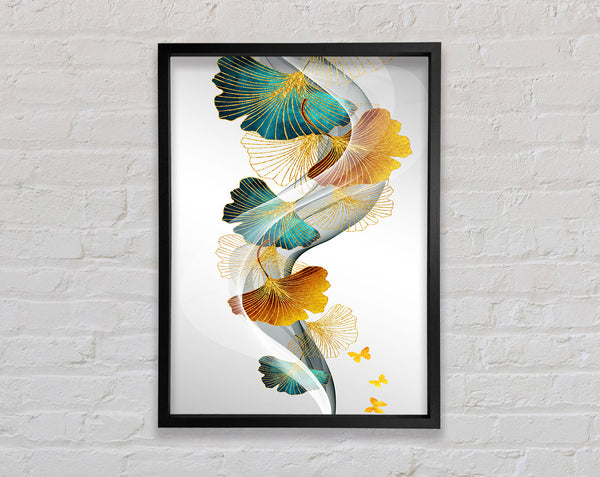 Line Leaves Framed Print