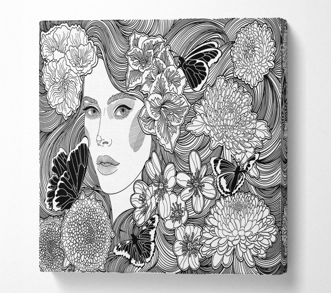  A Canvas Print of Line Woman Canvas Wall Art