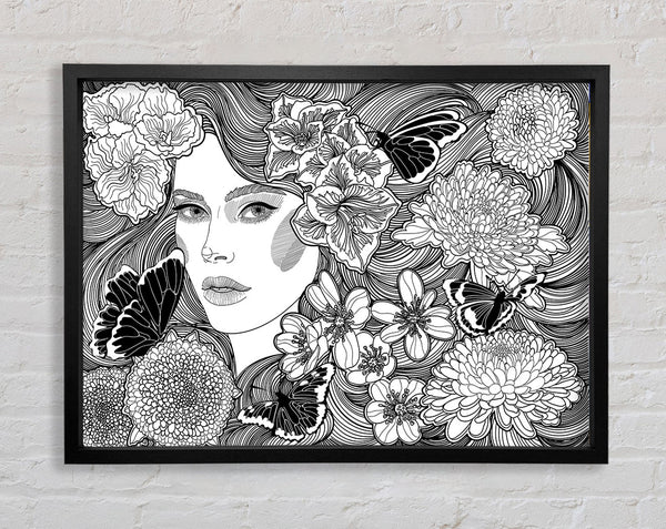 Line Woman Framed Print